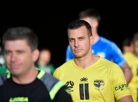Steven Taylor playing for Wellington Phoenix.