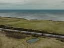 A LNER Azuma train near Easington Colliery.