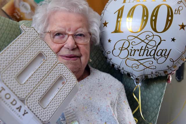 Mary Reeves celebrates her 100th birthday.