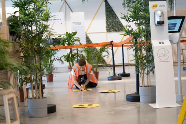 IKEA in Gateshead will open on June 1 with new safety measures in place like these floor markers.