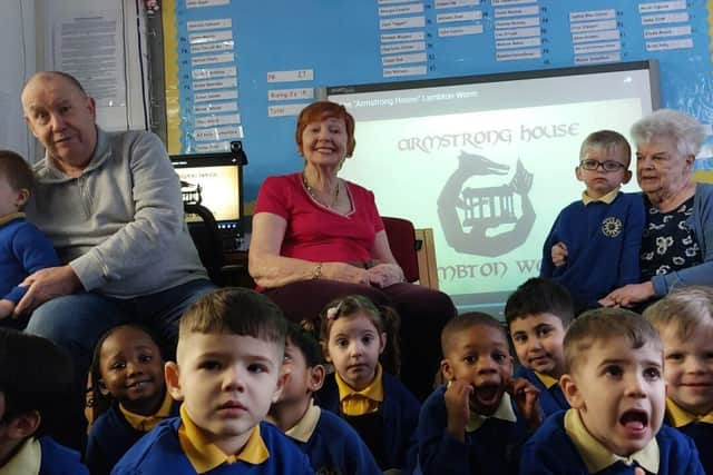 Pupils enjoy puppet show from residents at Care UK's Armstrong House