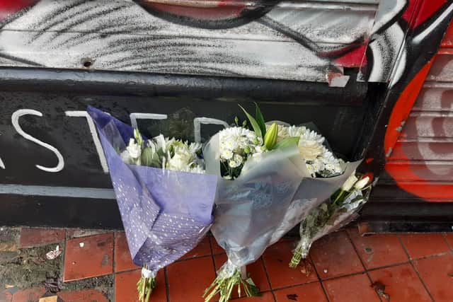 Flowers have today been left outside Allan Stone's Laygate barber shop