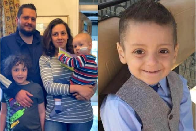 Left, Rocco with his family and right, Bradley Lowery. Pictures: Bradley Lowery Foundation.