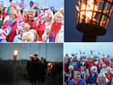 Pictures from the beacon-lighting on the Lawe Top.
