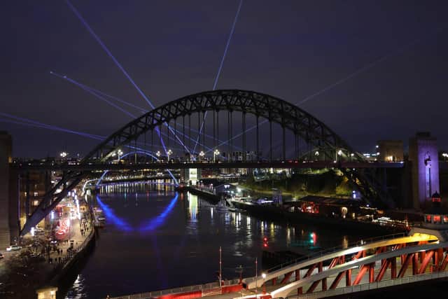 Newcastle used a laser show, which could be seen along the Tyne in South Tyneside, to mark the end of 2021 and the beginning of 2022. The city's fireworks display was cancelled due to omicron, but leaders said the laser show allowed social-distancing.