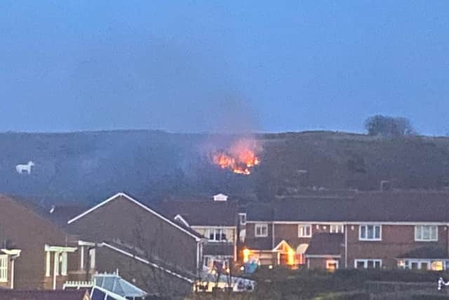 Fire at the Marsden Old Quarry nature reserve