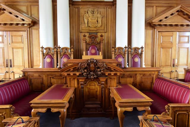The mayor's seat in the council chamber