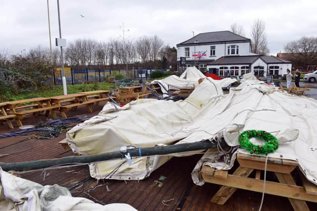 Storm Arwen wreaked havoc at Dougie's Tavern. Picture by Stu Norton