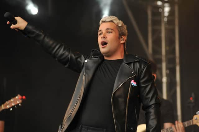 Headline act Joe McElderry performs at the Together Forever Trust concert at Bents Park, South Shields.