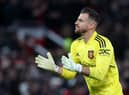 Martin Dubravka of Manchester United in action during the Carabao Cup Fourth Round match between Manchester United and Burnley at Old Trafford on December 21, 2022 in Manchester, England. (Photo by Jan Kruger/Getty Images)