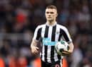 Kieran Trippier of Newcastle United steps up to take a penalty in the penalty shoot out during the Carabao Cup Third Round match between Newcastle United and Crystal Palace at St James' Park on November 09, 2022 in Newcastle upon Tyne, England. (Photo by George Wood/Getty Images)