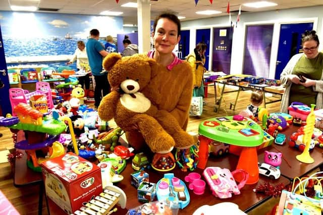 Councillor Sarah McKeown at the free toy collective in South Shields on Saturday, November 26.