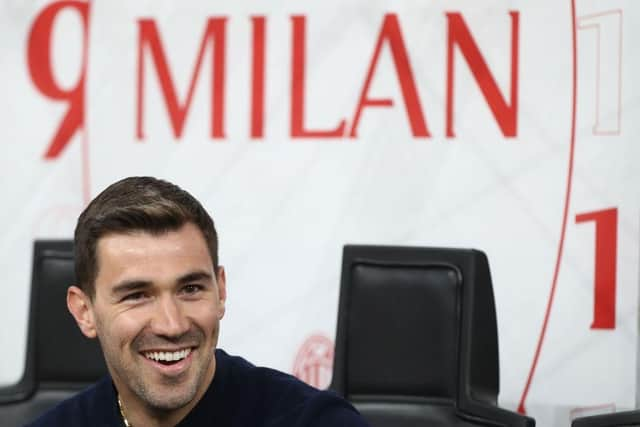 Alessio Romagnoli of AC Milan looks on before the Serie A match between AC Milan and Genoa CFC at Stadio Giuseppe Meazza on April 15, 2022 in Milan, Italy. (Photo by Marco Luzzani/Getty Images)