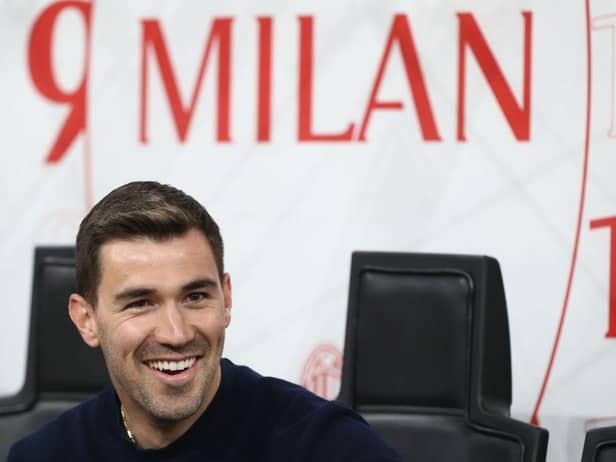 Alessio Romagnoli of AC Milan looks on before the Serie A match between AC Milan and Genoa CFC at Stadio Giuseppe Meazza on April 15, 2022 in Milan, Italy. (Photo by Marco Luzzani/Getty Images)