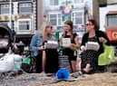 Enjoying fish and chips on the beach