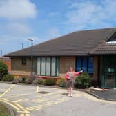 Campaigner Kay Smith outside the former St Clare's Hospice building in Jarrow.