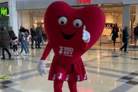A Red Sky Foundation mascot at the Bridges shopping centre in Sunderland.