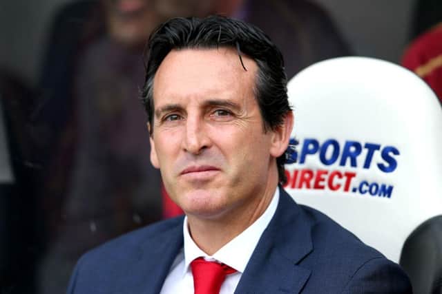 Unai Emery, Manager of Arsenal looks on ahead of the Premier League match between Newcastle United and Arsenal FC at St. James Park on September 15, 2018 in Newcastle upon Tyne, United Kingdom. (Photo by Alex Livesey/Getty Images)