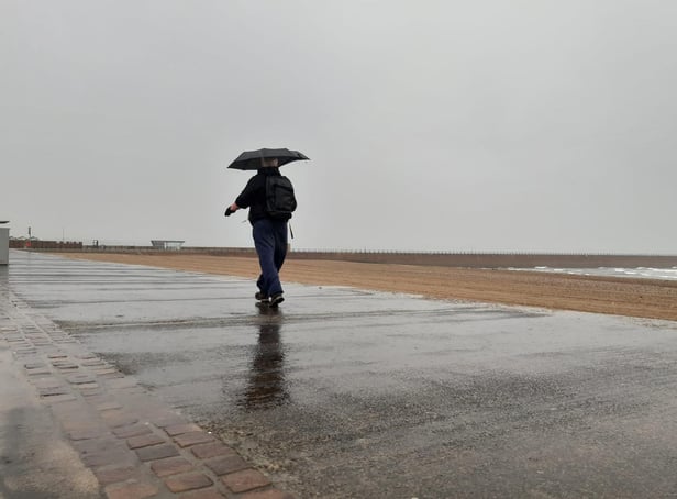 One hardy soul braves the elements