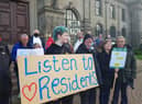 Campaigners outside South Shields Town Hall.