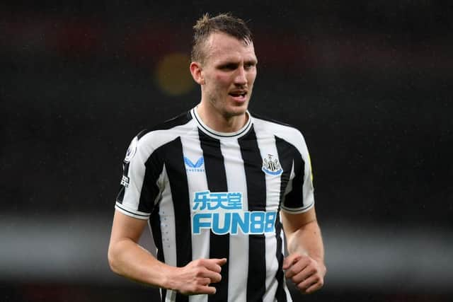 Newcastle United defender Dan Burn against Arsenal.