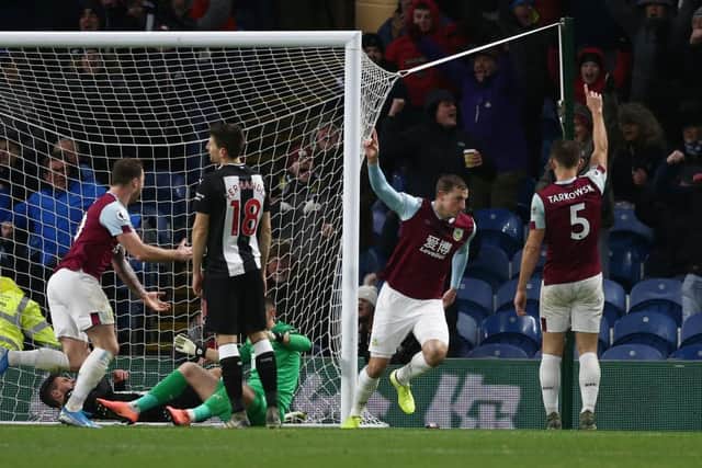 Chris Wood scoring against Newcastle United in December 2019 (Photo by Jan Kruger/Getty Images)
