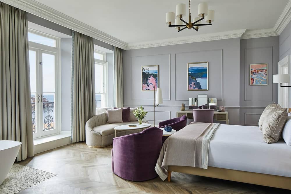 The bedrooms embrace modern indulgences whilst subtly honouring the hotel’s past.