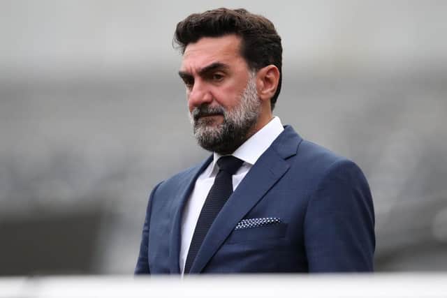 Chairman of Newcastle United, Yasir Al-Rumayyan arrives at the stadium prior to the Premier League match between Newcastle United and Tottenham Hotspur at St. James Park on October 17, 2021 in Newcastle upon Tyne, England. (Photo by Ian MacNicol/Getty Images)