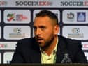 Former Newcastle United striker Michael Chopra speaking about football in India during the Soccerex Global Convention 2014.