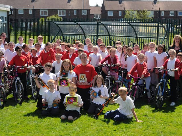 Pupils from Biddick Hall Junior School who took part in the Big Pedal eight years ago. Can you spot anyone you know?