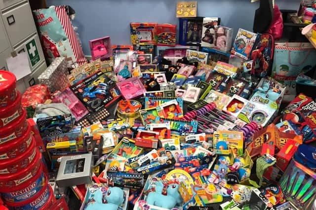 Toy donations from last year's sesonal appeal.