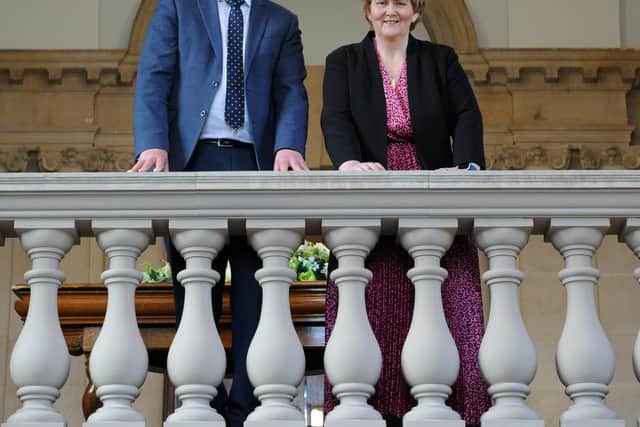 South Tyneside Council Leader Cllr Tracey Dixon and Chief Executive Jonathan Tew, at South Shields Town Hall.