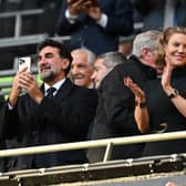 Newcastle United chairman Yasir Al-Rumayyan and co-owner Amanda Staveley at Wembley last month.