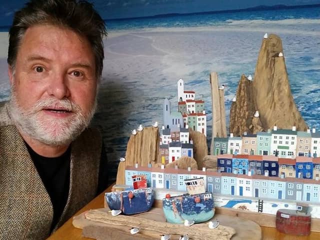 David Routledge with one of his artworks.