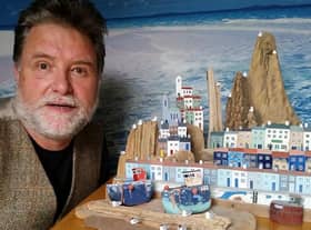 David Routledge with one of his artworks.