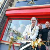Official opening of Stems Exclusive on Whiteleas Way by Mayor Pat Hay and Mayoress Jean Copp with owners Rachel McKeith and Omar Ames.