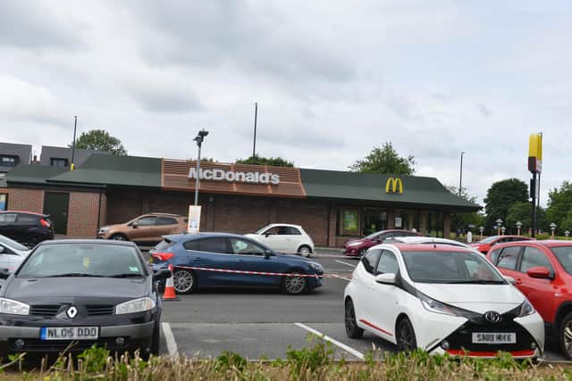 Queues at North Moor Lane in Sunderland when the drive-thru reopened
