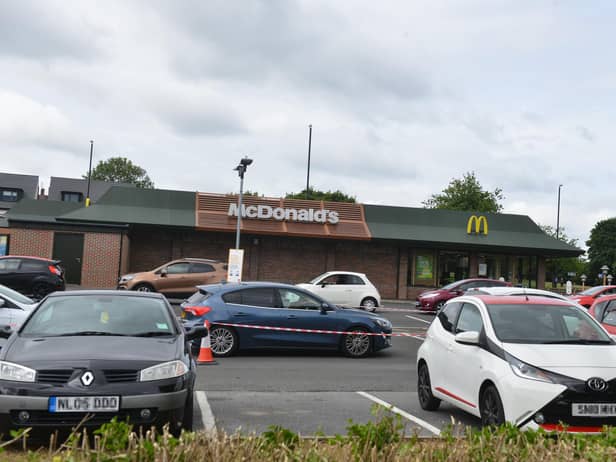 Queues at North Moor Lane in Sunderland when the drive-thru reopened