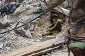 The horrors of the war in Gaza. Photo by Omar Al-Qattaa via Getty Images