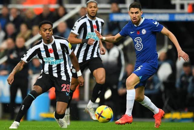 Jorginho in action for Chelsea against Newcastle United (Photo by ANDY BUCHANAN/AFP via Getty Images)