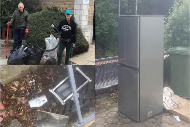 Volunteers have found a fridge-freezer, a deep fat fryer and a bike tyre among other rubbish.