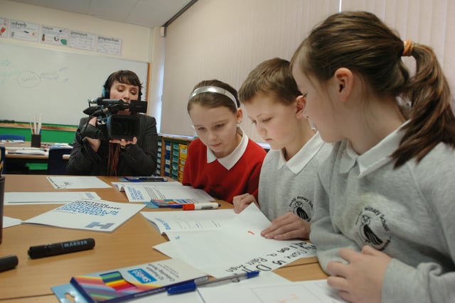Lessons on careers were being filmed at Bexhill Primary School in 2010. Can you spot someone you know in the photo?