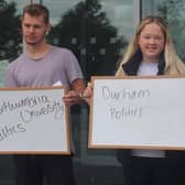 James Mole and Emily Martin will both being studying politics at Northumbria University and Durham University.