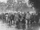 The marchers of the Jarrow Crusade in 1936. Photo by E Dean/Topical Press Agency/Getty Images