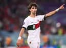 Joao Felix gestures during the Qatar 2022 World Cup quarter-final football match between Morocco and Portugal at the Al-Thumama Stadium in Doha on December 10, 2022. (Photo by Kirill KUDRYAVTSEV / AFP) (Photo by KIRILL KUDRYAVTSEV/AFP via Getty Images)