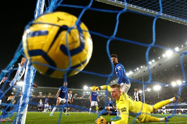 Florian Lejeune scored twice against Everton as Newcastle United sealed an unlikely stoppage time draw (Photo by Alex Livesey/Getty Images)