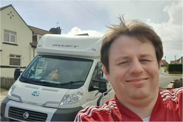 James Riley and his motorhome Tilly.
