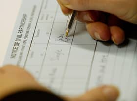 Civil partnership numbers fall.