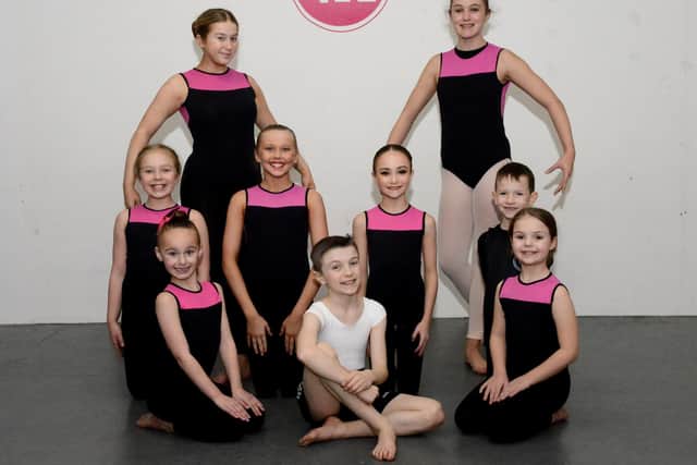 Max Walton.with fellow Val Armstrong Performing Arts School dancers.
