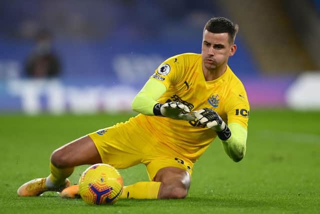 Karl Darlow is set to start in goal for Newcastle on Friday night against Leeds United (Photo by Mike Hewitt/Getty Images).